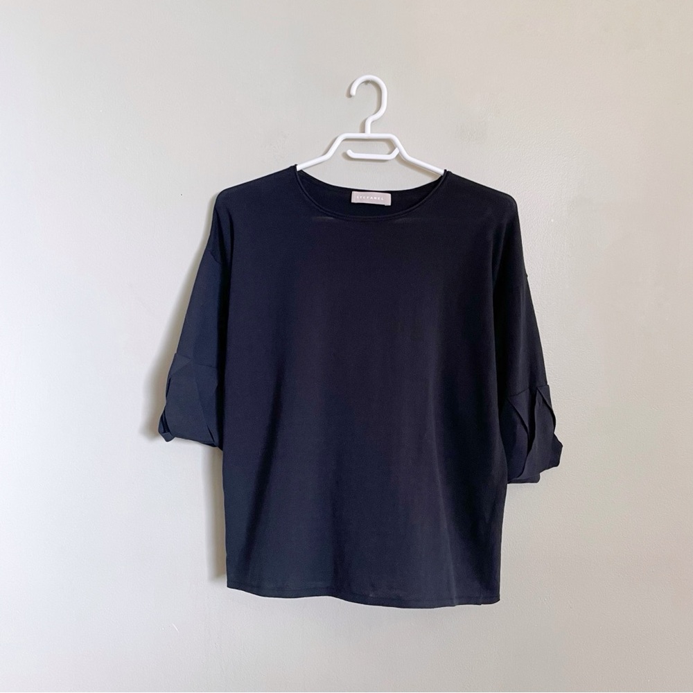 Stefanel Black Crewneck Sweater